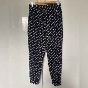 PLAYBOY Black and White Plush Joggers size small